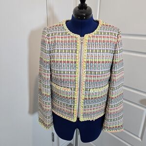 J. Crew Neon Tweed Blazer